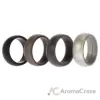 Picture of Silicone Wedding Ring Set - Metal-Silver by ROQ for Men - 4 x 9 mm Ring