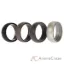 Picture of Silicone Wedding Ring Set - Metal-Silver by ROQ for Men - 4 x 9 mm Ring