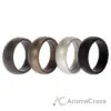 Picture of Silicone Wedding Ring Set - Metal-Silver by ROQ for Men - 4 x 11 mm Ring