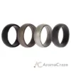 Picture of Silicone Wedding Ring Set - Metal-Silver by ROQ for Men - 4 x 12 mm Ring