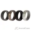 Picture of Silicone Wedding Ring Set - Metal-Silver by ROQ for Men - 4 x 13 mm Ring