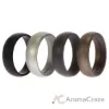 Picture of Silicone Wedding Ring Set - Metal-Silver by ROQ for Men - 4 x 14 mm Ring