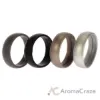 Picture of Silicone Wedding Ring Set - Metal-Silver by ROQ for Men - 4 x 15 mm Ring