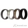 Picture of Silicone Wedding Ring Set - Metal-Silver by ROQ for Men - 4 x 16 mm Ring