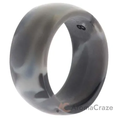 Picture of Silicone Wedding Step Single Ring Set -Black-Camo by ROQ for Men - 8 mm Ring