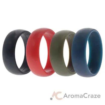 Picture of Silicone Wedding Ring Set - MultiColor by ROQ for Men - 4 x 15 mm Ring