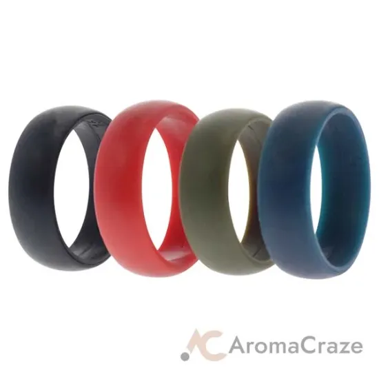 Picture of Silicone Wedding Ring Set - MultiColor by ROQ for Men - 4 x 15 mm Ring