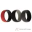 Picture of Silicone Wedding 2Layer Dome Ring Set - Black-Red by ROQ for Men - 3 x 10 mm Ring