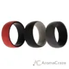 Picture of Silicone Wedding 2Layer Dome Ring Set - Black-Red by ROQ for Men - 3 x 10 mm Ring