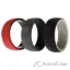 Picture of Silicone Wedding 2Layer Dome Ring Set - Black-Red by ROQ for Men - 3 x 12 mm Ring