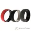 Picture of Silicone Wedding 2Layer Dome Ring Set - Black-Red by ROQ for Men - 3 x 13 mm Ring