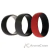 Picture of Silicone Wedding 2Layer Dome Ring Set - Black-Red by ROQ for Men - 3 x 14 mm Ring