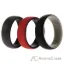 Picture of Silicone Wedding 2Layer Dome Ring Set - Black-Red by ROQ for Men - 3 x 15 mm Ring