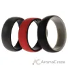 Picture of Silicone Wedding 2Layer Dome Ring Set - Black-Red by ROQ for Men - 3 x 15 mm Ring
