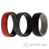 Picture of Silicone Wedding 2Layer Dome Ring Set - Black-Red by ROQ for Men - 3 x 16 mm Ring