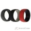 Picture of Silicone Wedding 2Layer Dome Ring Set - Black-Red by ROQ for Men - 3 x 8 mm Ring