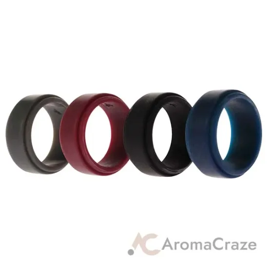 Picture of Silicone Wedding Step Ring Set - Bordeaux by ROQ for Men - 4 x 4 mm Ring