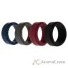 Picture of Silicone Wedding Step Ring Set - Bordeaux by ROQ for Men - 4 x 5 mm Ring