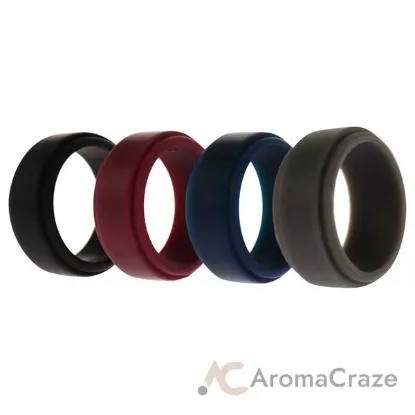 Picture of Silicone Wedding Step Ring Set - Bordeaux by ROQ for Men - 4 x 6 mm Ring