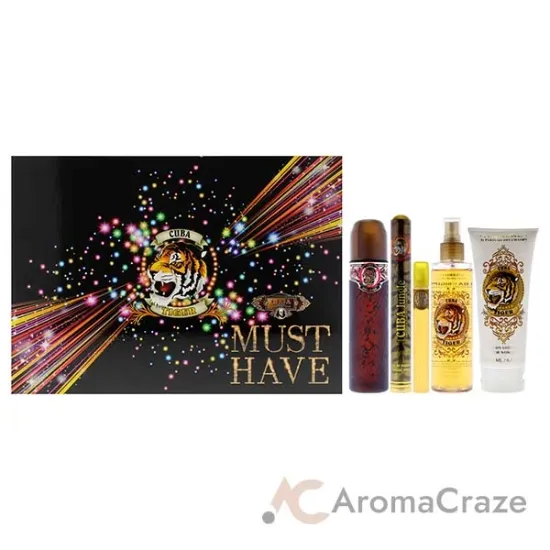 Picture of Cuba Must Have Tiger by Cuba for Women - 5 Pc Gift Set 3.3oz EDP Spray, 1.17oz EDP Spray, 0.5oz EDP Spray, 6.6oz Body Lotion, 6.6oz Body Splash