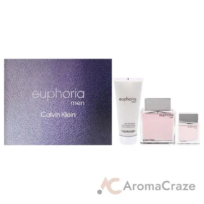 Picture of Euphoria by Calvin Klein for Men - 3 Pc Gift Set 3.3oz EDT Spray, 0.5oz EDT Splash, 3.3oz After Shave Balm
