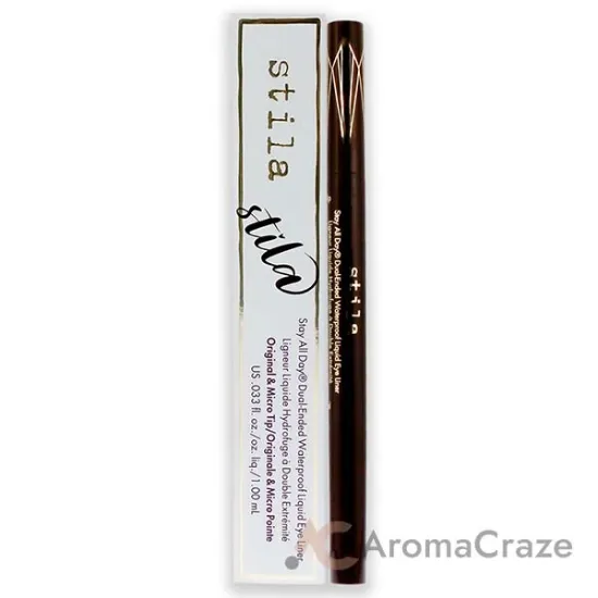 Picture of Stay All Day Dual-Ended Waterproof Liquid Eye Liner - Dark Brown by Stila for Women - 0.033 oz Eyeliner