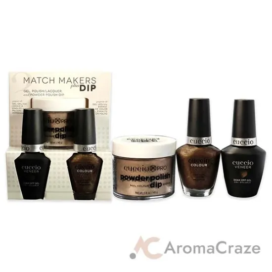 Picture of Match Makers Plus Dip - Nature Nature by Cuccio Colour for Women - 3 Pc 1.6oz Pro Powder Polish Dip System, 0.44oz Veneer Soak Off Gel, 0.43oz Colour Nail Polish