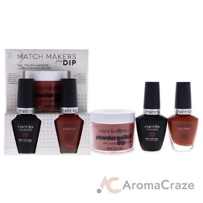Picture of Match Makers Plus Dip - Natural State by Cuccio Colour for Women - 3 Pc 1.6oz Pro Powder Polish Dip System, 0.44oz Veneer Soak Off Gel, 0.43oz Colour Nail Polish