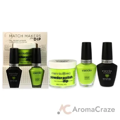 Picture of Match Makers Plus Dip - Wow The World by Cuccio Colour for Women - 3 Pc 1.6oz Pro Powder Polish Dip System, 0.44oz Veneer Soak Off Gel, 0.43oz Colour Nail Polish