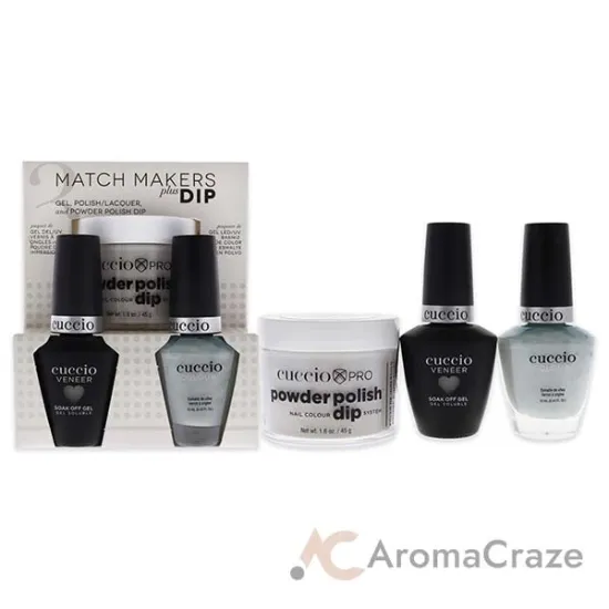Picture of Match Makers Plus Dip - Why Hello by Cuccio Colour for Women - 3 Pc 1.6oz Pro Powder Polish Dip System, 0.44oz Veneer Soak Off Gel, 0.43oz Colour Nail Polish
