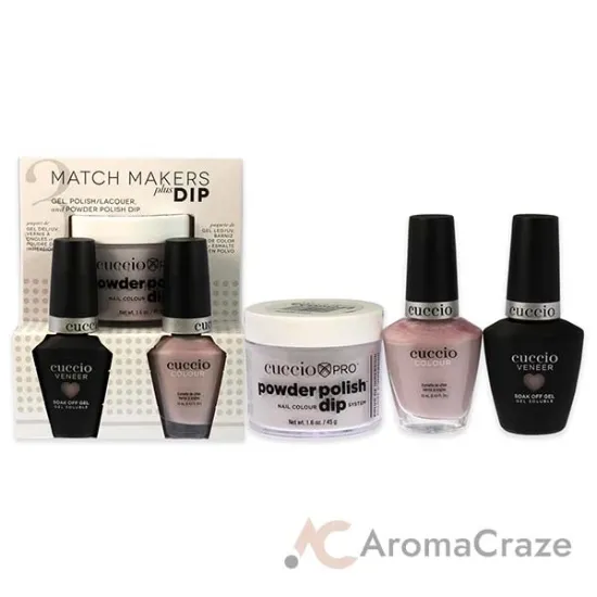 Picture of Match Makers Plus Dip - Take Your Breath Away by Cuccio Colour for Women - 3 Pc 1.6oz Pro Powder Polish Dip System, 0.44oz Veneer Soak Off Gel, 0.43oz Colour Nail Polish