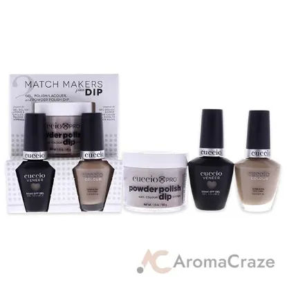 Picture of Match Makers Plus Dip - Fur-Ocious by Cuccio Colour for Women - 3 Pc 1.6oz Pro Powder Polish Dip System, 0.44oz Veneer Soak Off Gel, 0.43oz Colour Nail Polish