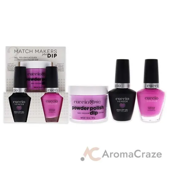 Picture of Match Makers Plus Dip - Take On Me by Cuccio Colour for Women - 3 Pc 1.6oz Pro Powder Polish Dip System, 0.44oz Veneer Soak Off Gel, 0.43oz Colour Nail Polish