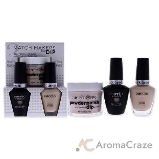 Picture of Match Makers Plus Dip - Skin to Skin by Cuccio Colour for Women - 3 Pc 1.6oz Pro Powder Polish Dip System, 0.44oz Veneer Soak Off Gel, 0.43oz Colour Nail Polish