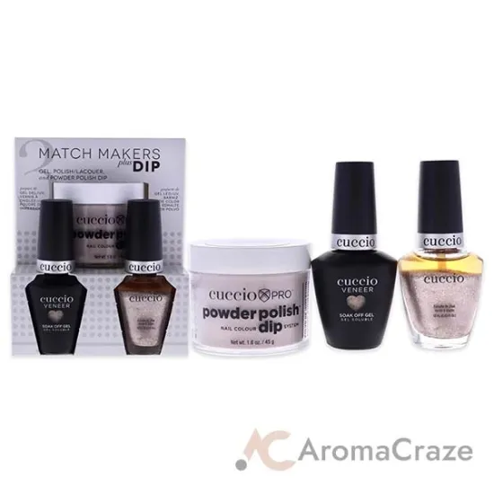 Picture of Match Makers Plus Dip - Dreamville by Cuccio Colour for Women - 3 Pc 1.6oz Pro Powder Polish Dip System, 0.44oz Veneer Soak Off Gel, 0.43oz Colour Nail Polish