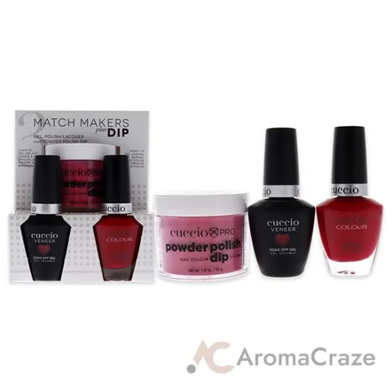 Picture of Match Makers Plus Dip - Costa Rican Sunset by Cuccio Colour for Women - 3 Pc 1.6oz Pro Powder Polish Dip System, 0.44oz Veneer Soak Off Gel, 0.43oz Colour Nail Polish