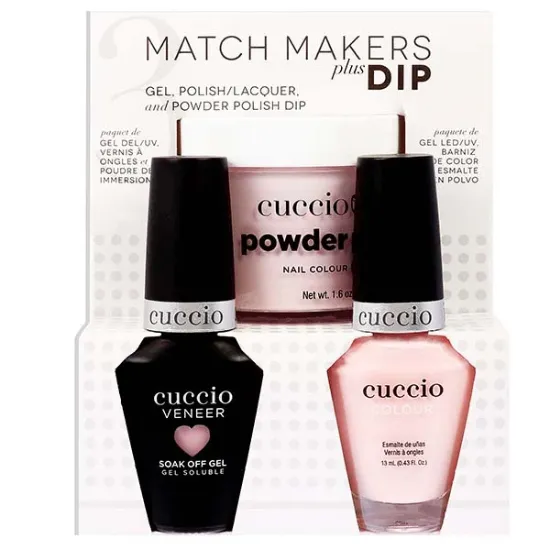 Picture of Match Makers Plus Dip - On Sail by Cuccio Colour for Women - 3 Pc 1.6oz Pro Powder Polish Dip System, 0.44oz Veneer Soak Off Gel, 0.43oz Colour Nail Polish