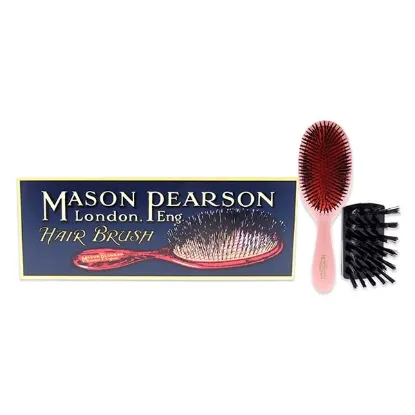 Picture of Extra Small Pure Bristle Brush - B2 Pink by Mason Pearson for Unisex - 2 Pc Hair Brush and Cleaning Brush