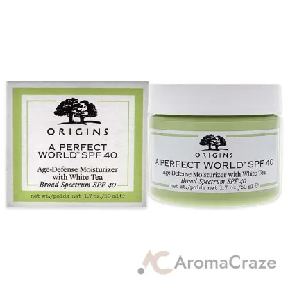 Picture of A Perfect World Age-Defense Moisturizer with White Tea SPF 40 by Origins for Unisex - 1.7 oz Moisturizer