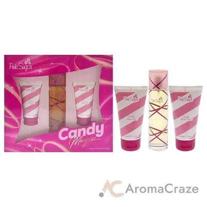 Picture of Pink Sugar Candy Magic by Aquolina for Women - 3 Pc Gift Set 3.4oz EDT Spray, 1.7oz Glossy Shower Gel, 1.7oz Creamy Body Lotion