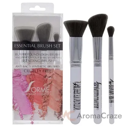 Picture of Professional Brush Set - Essential by Sorme Cosmetics for Women - 3 Pc Buffer Foundation Brush, Angled Contour and Blush Brush, Blending Brush