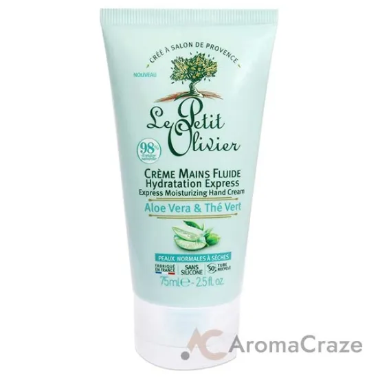 Picture of Express Moisturizing Hand Cream - Aloe Vera and Green Tea by Le Petit Olivier for Women - 2.5 oz Cream