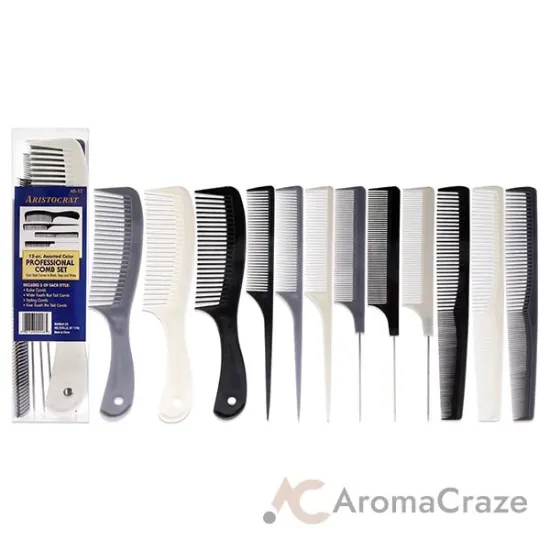 Picture of Assorted Color Professional Comb Set by Aristocrat for Unisex - 12 Pc Comb