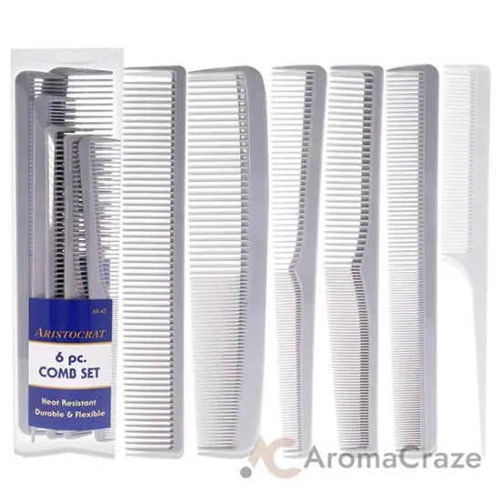Picture of Heat Resistant Durable and Flexible Combs Set by Aristocrat for Unisex - 6 Pc Comb