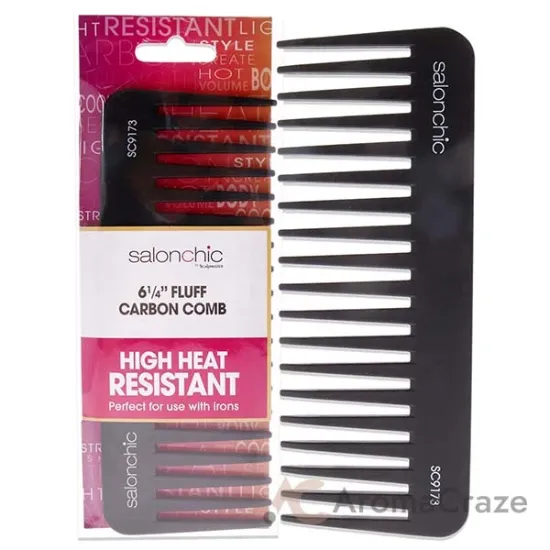 Picture of Fluff Carbon Comb High Heat Resistant 6.25 by SalonChic for Unisex - 1 Pc Comb