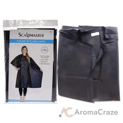 Picture of Nylon Styling Cape with Snap Closure - Black by Scalpmaster for Unisex - 1 Pc Apron