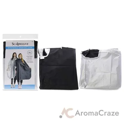 Picture of Nylon Reversible Chemical Cape with Snap Closure - Black-Silver by Scalpmaster for Unisex - 1 Pc Apron