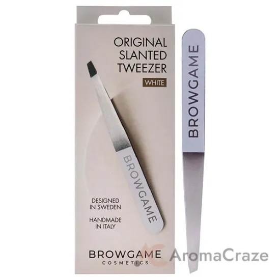 Picture of Original Slanted Tweezer - White by Browgame for Unisex - 1 Pc Tweezer