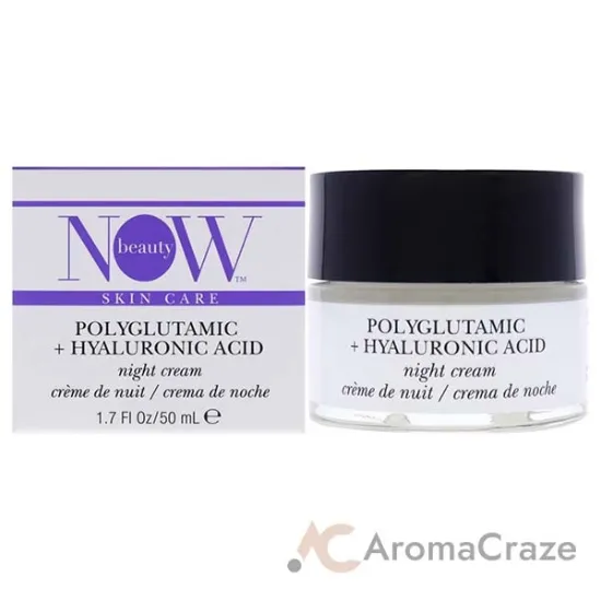 Picture of Polyglutamic Plus Hyaluronic Acid Night Cream by NOW Beauty for Unisex - 1.7 oz Cream