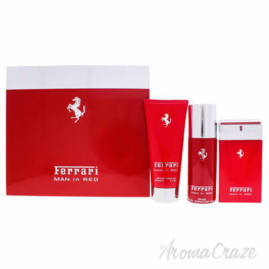 Ferrari Man In Red by Ferrari for Men - 3 Pc Gift Set 3.3oz 